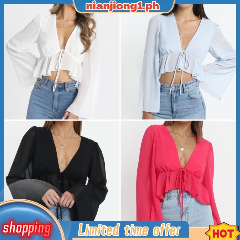 Long Sleeve Double Lined Colours | ROSELLE | Ruffled/Peplum Bell Summer ...