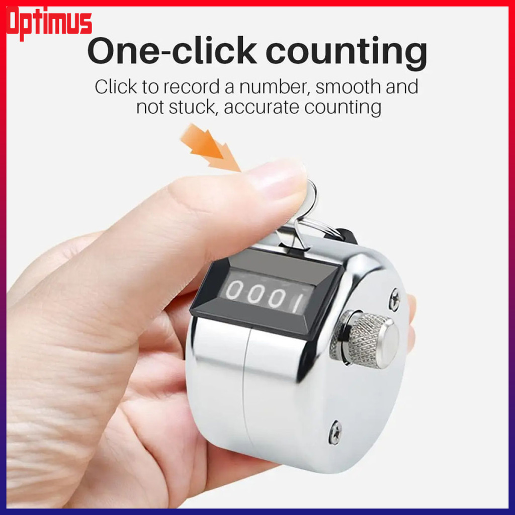 Optimus Depot 4 Digit Number Stainless Button Mechanical Handheld Tally ...