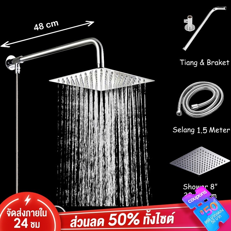 Shower Set Stainless Steel 304 Rain Shower Head 8/10/12 inch Square ...