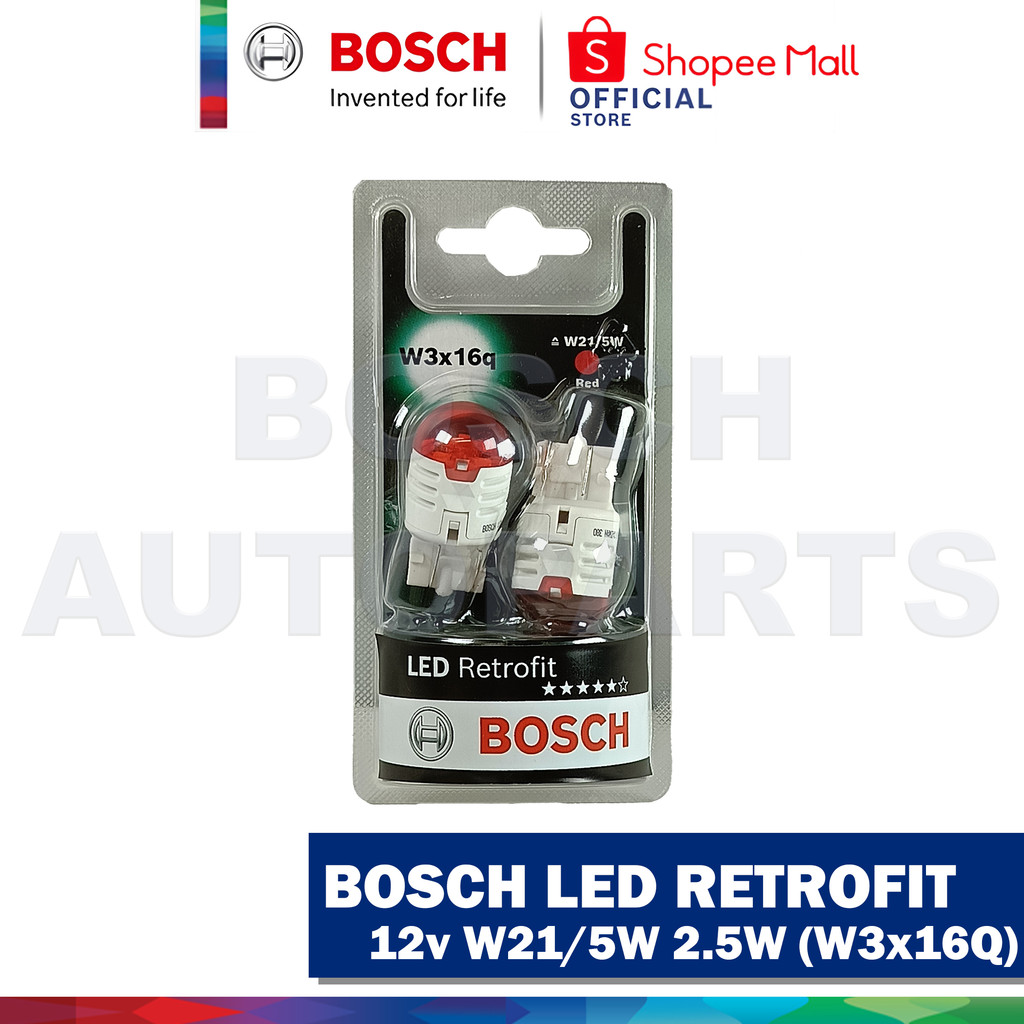 2 Ampoules Auto Bosch Pure Light W21/5W - 12V - Culot W3x16q - Feux Stop, Position, Etc.