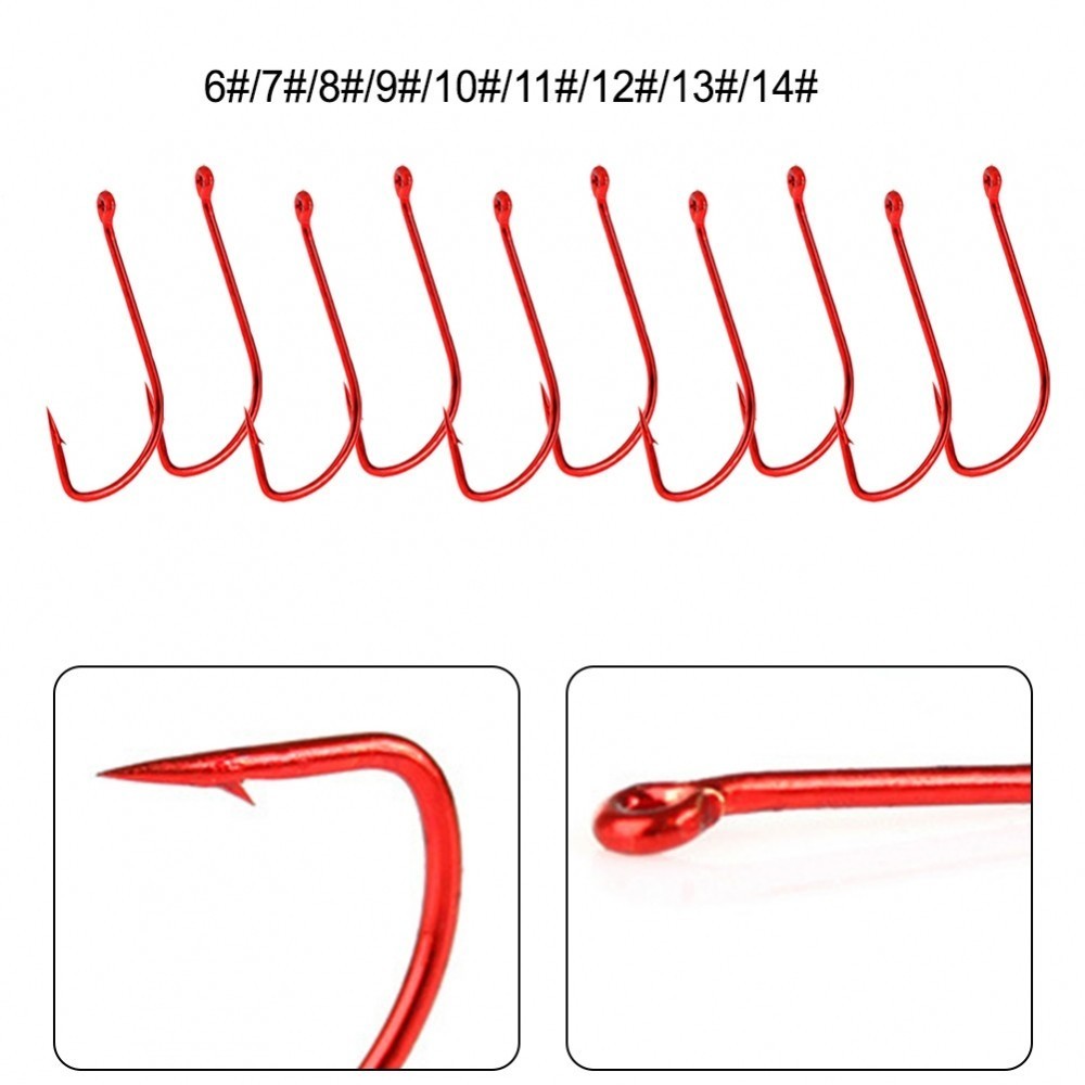 MOTORLAND-PH NEW>>Fishing Hooks Pack of Ten with Long Shank and Red ...