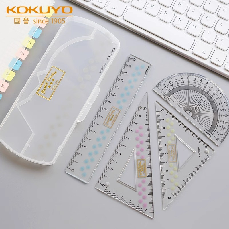Japan KOKUYO KOKUYO Light Color Cookie Ruler Set Ruler for Exam ...