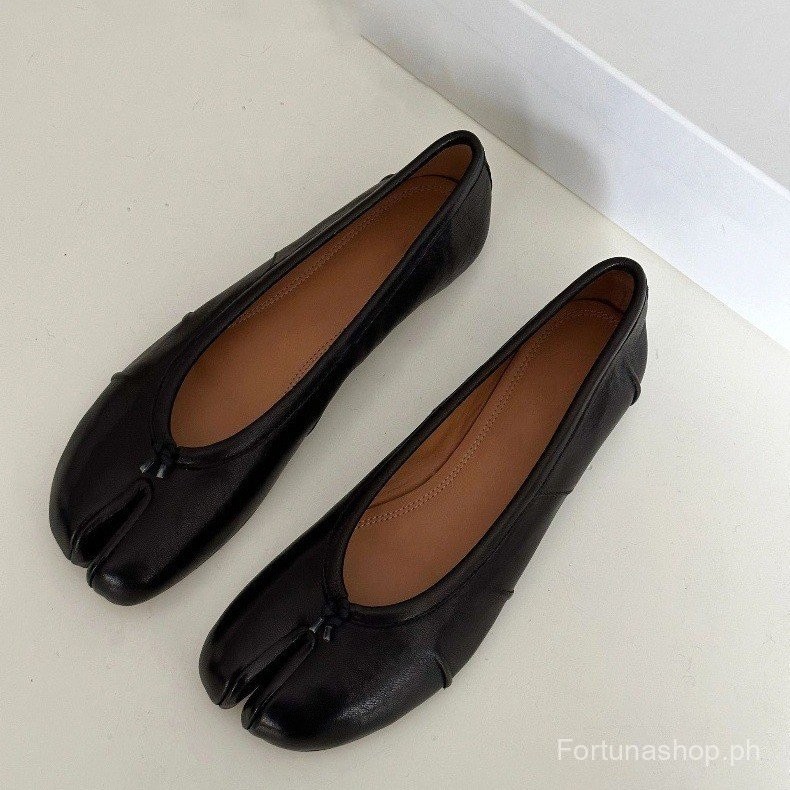 Leather pattern~2024New Pleated Leather Soft Bottom Split-Toe Shoes ...