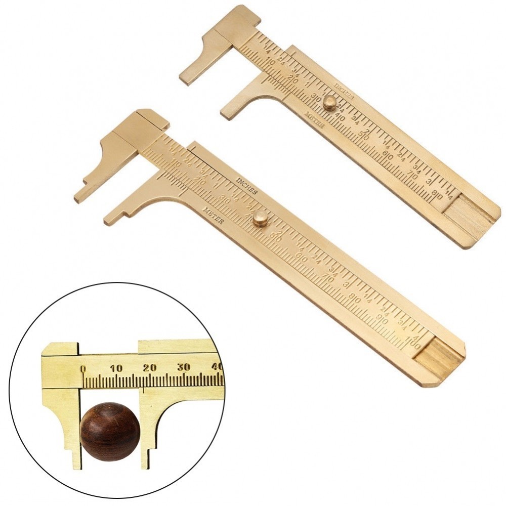 Millimeter/Inch Mini Brass Vernier Caliper Ruler for Precision ...