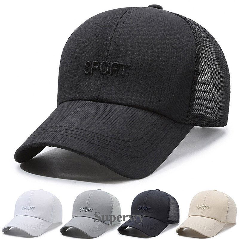 WY Mesh Short Brim Baseball Cap Men Women Breathable Dad Hat Adjustable ...