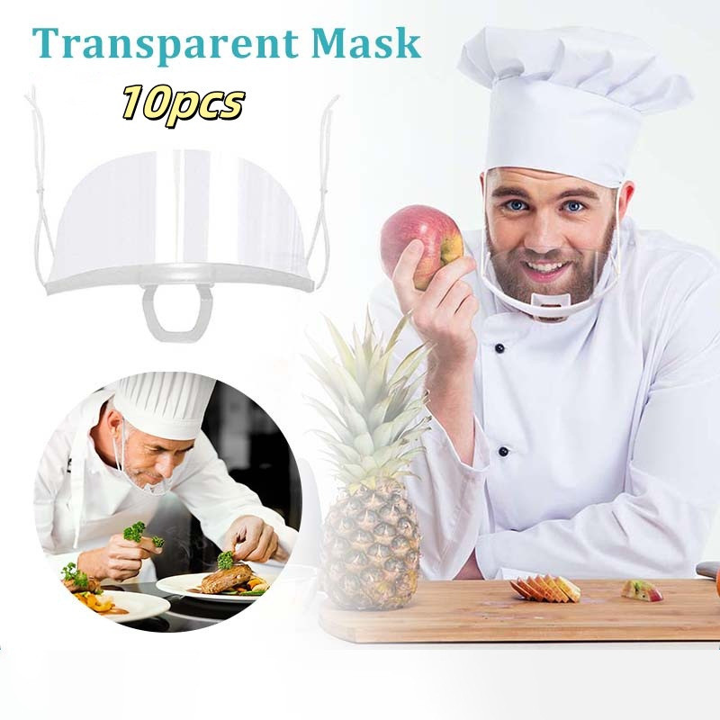 10pcs Transparent Sanitary Mask Spit Guard Protector Kitchen Reusable ...