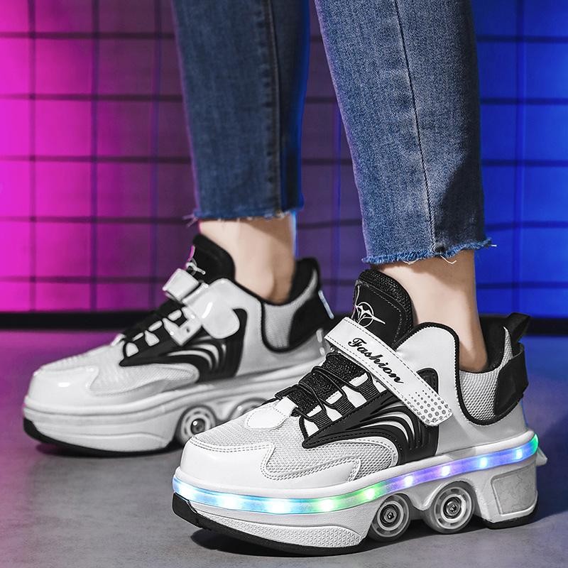 Spot Stocks New Deformation Shoes New Four-Wheel Riot Shoes Riot Roller ...