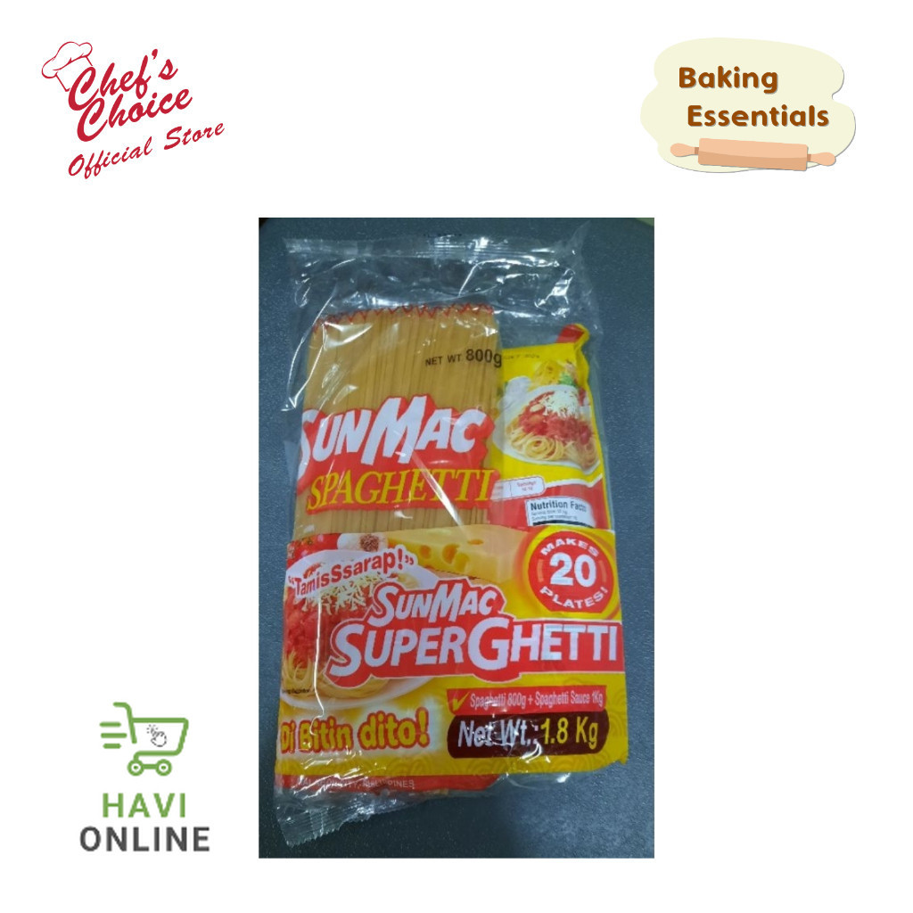 HAVI ONLINE SUNMAC SPHAGETTI COMBO WITH SAUCE 800G | Shopee Philippines