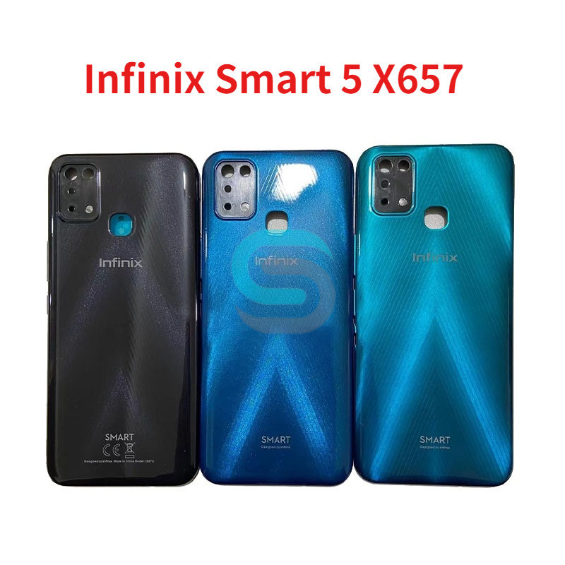 For Infinix Smart 5 X657 X657B Back Battery Cover Rear Glass Door Back ...