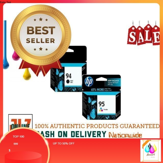 HP ink 94 Black and 95 Tri-color Original Ink Computer Printer ...