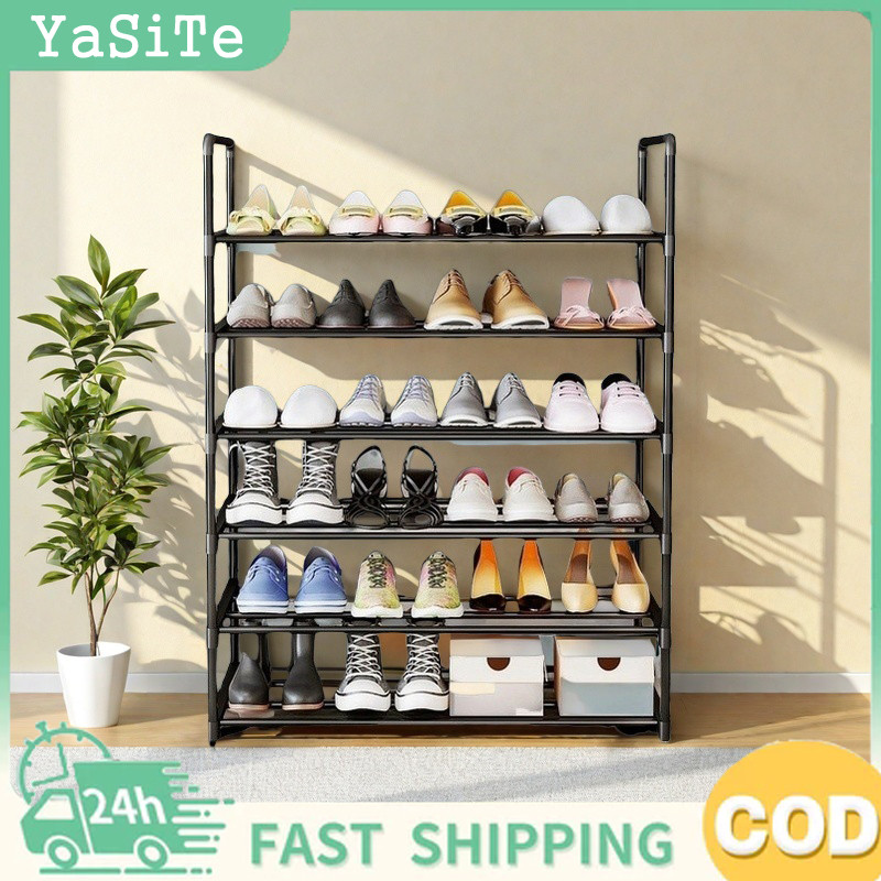 Shoe Rack With 6 Layers Of Metal Stackable Storage Rack, Thickened ...