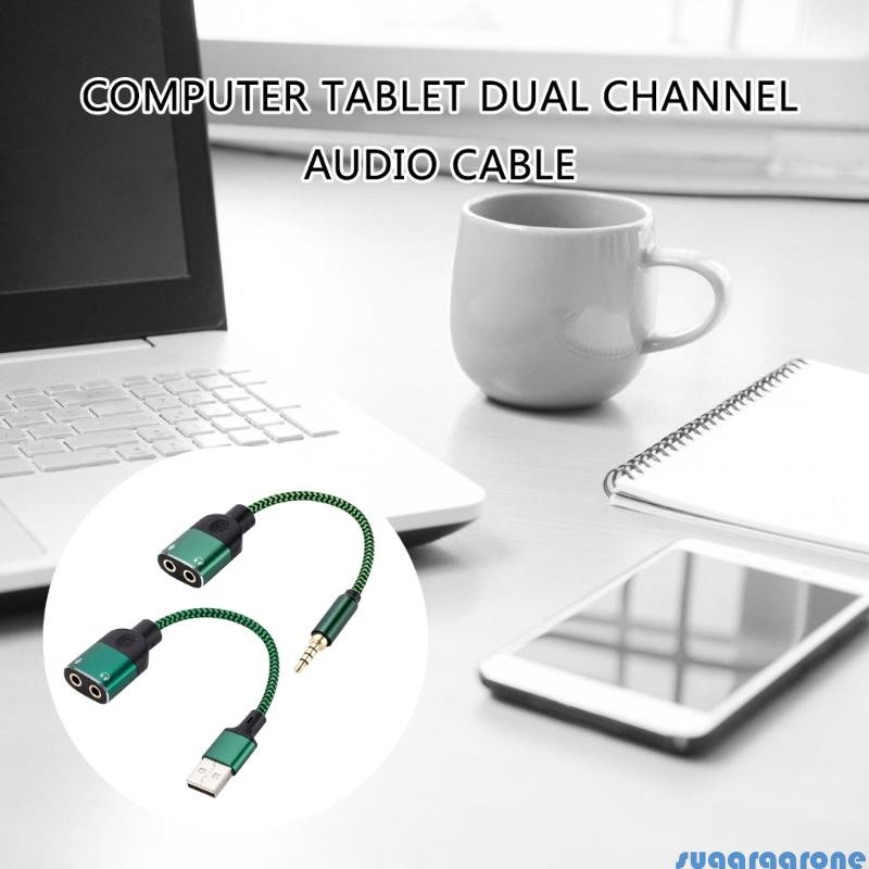 Sugar External USB Sound Card Converters USB+3 5mm Port for Headsets ...
