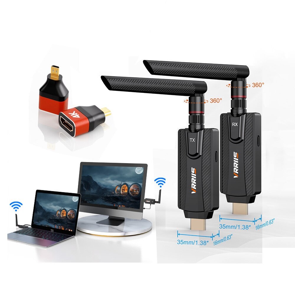 5G 200M Wireless HDMI Extender Video Audio Display Adapter Support 1 ...
