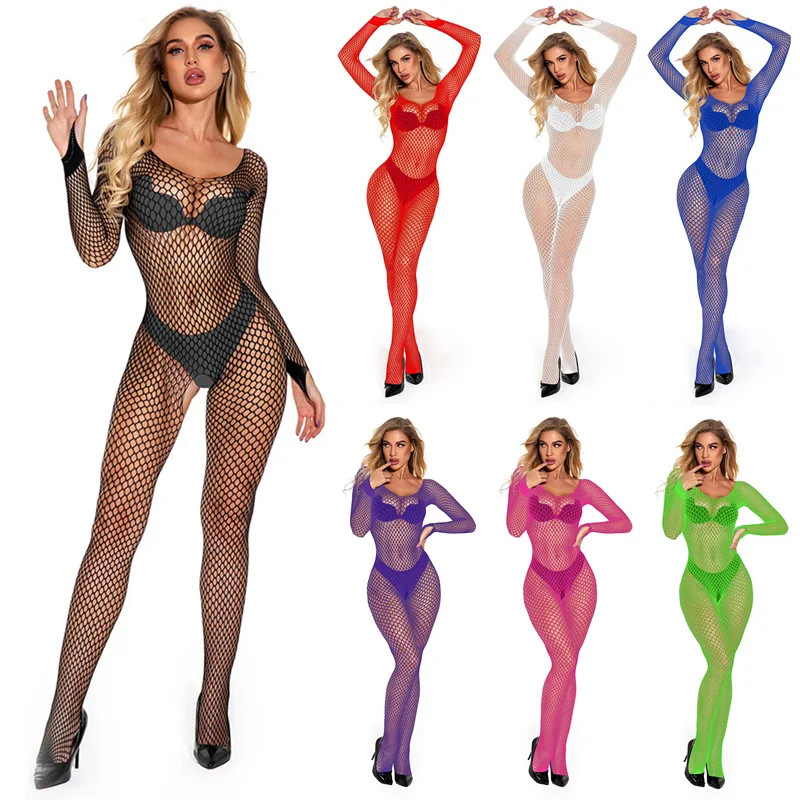 XXXL Plus Size Bodystockings Women Sexy Open Crotch Catsuit Bodysuit ...