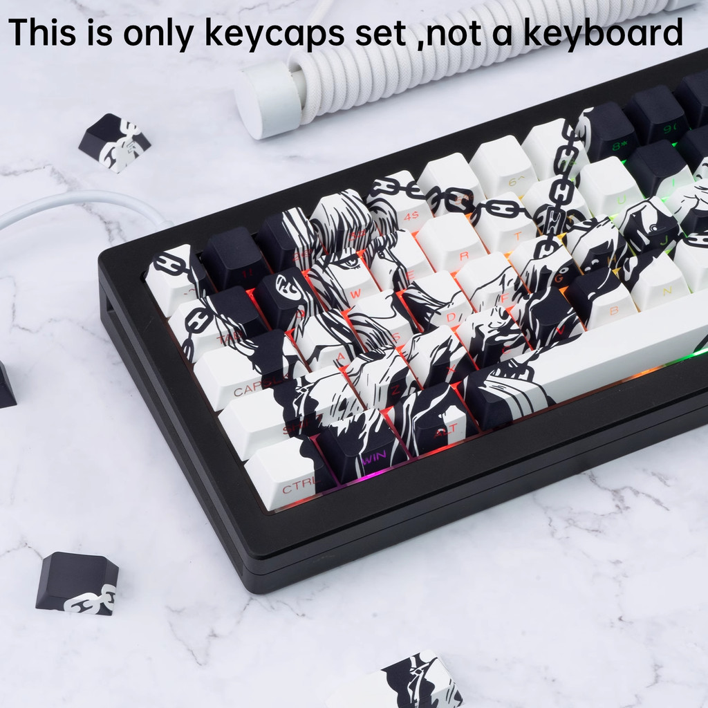 PBT Machima Chain Lock Side Engrave Light Dye Sublimation Keycap Cherry ...