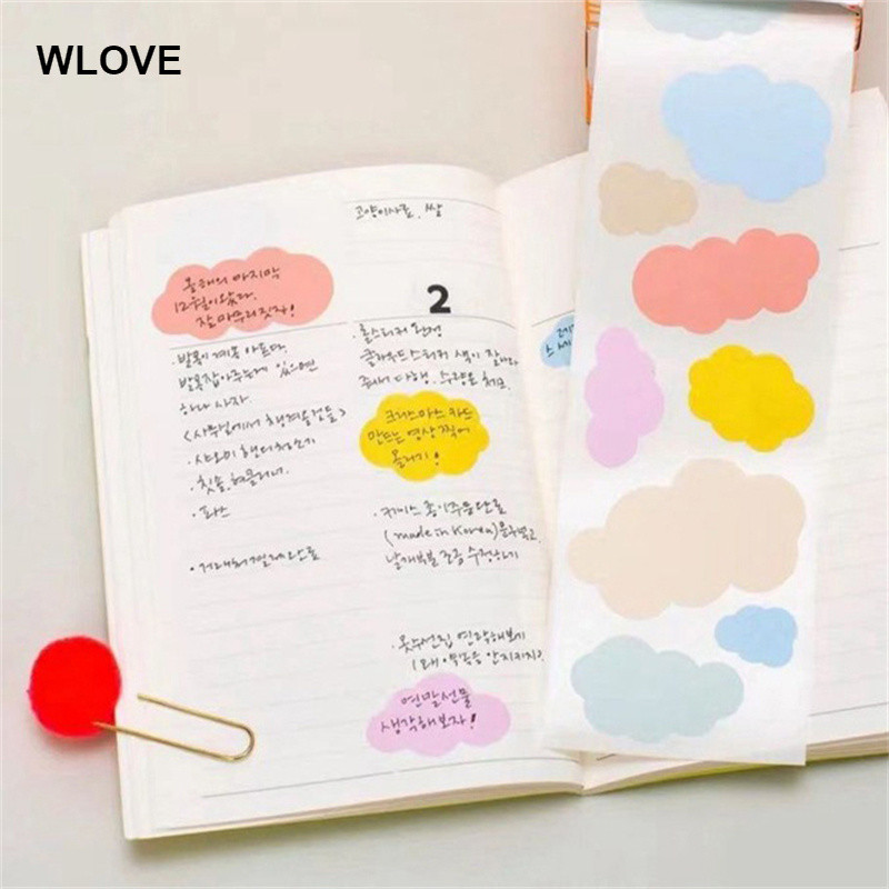 100 Pcs/Roll Gradient Cloud Sticker Pulling Convenience Sticker ...