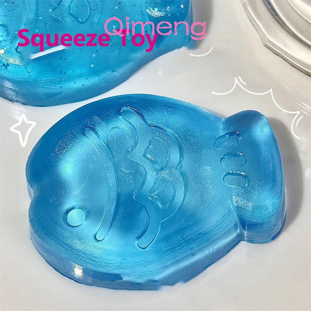 SMILE Fidget Toy, Cat Transparent Cube Squeeze Toy, Kawaii Fish Ice ...
