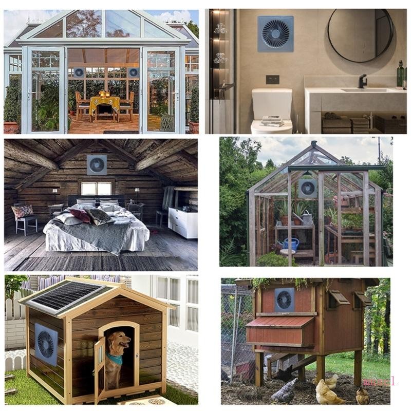 musc Solar Extractor Fan Air Vent Window Wall Fan Quiet Ventilation for ...