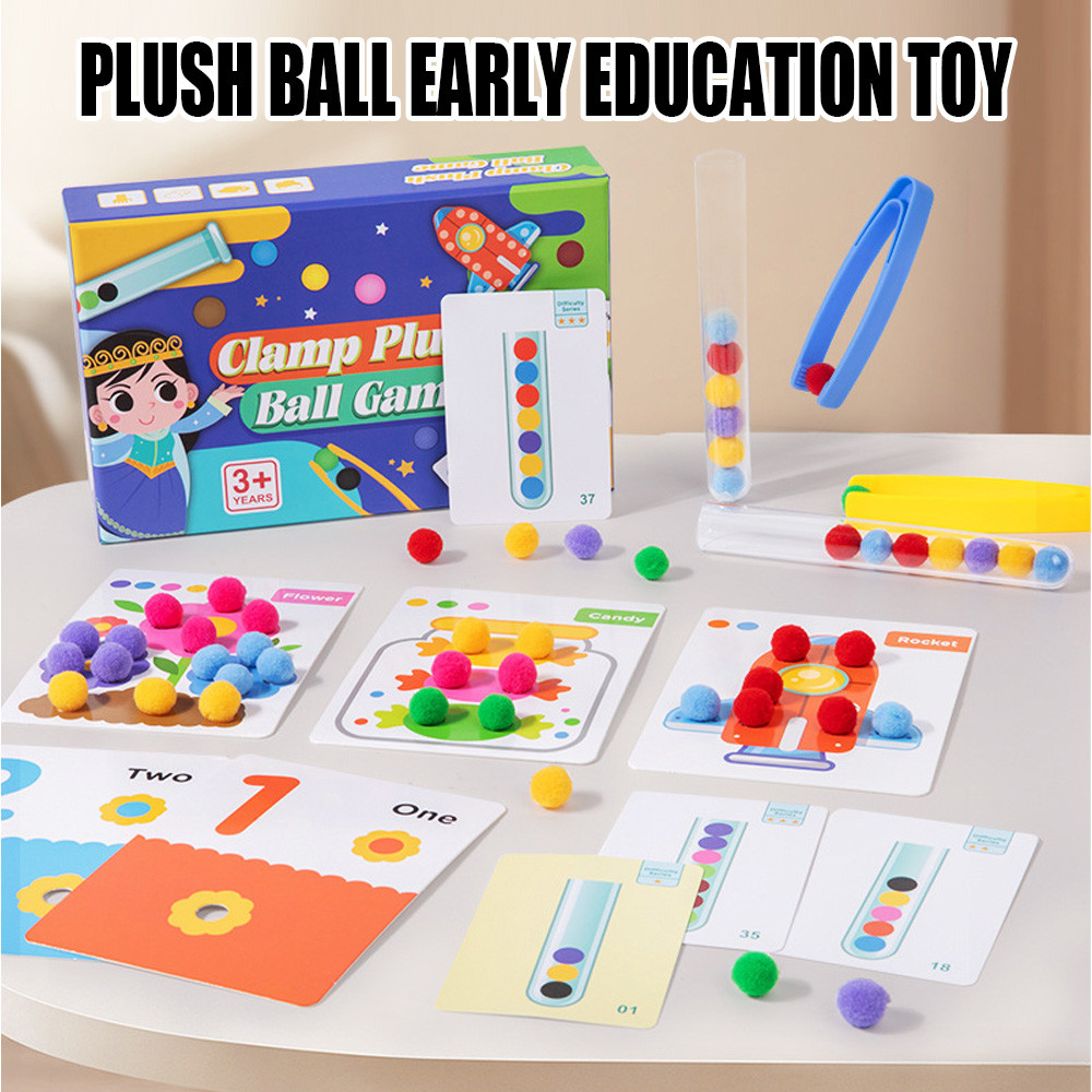 Educational Early Color for Plush Set Ball Montessori Kids Sorting ...