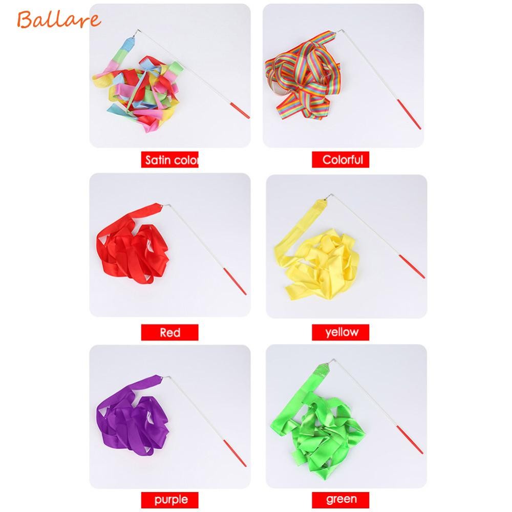 2m Gym Dance Ribbons Training Rainbow Stick Twirler Art Ballet Streamer ...