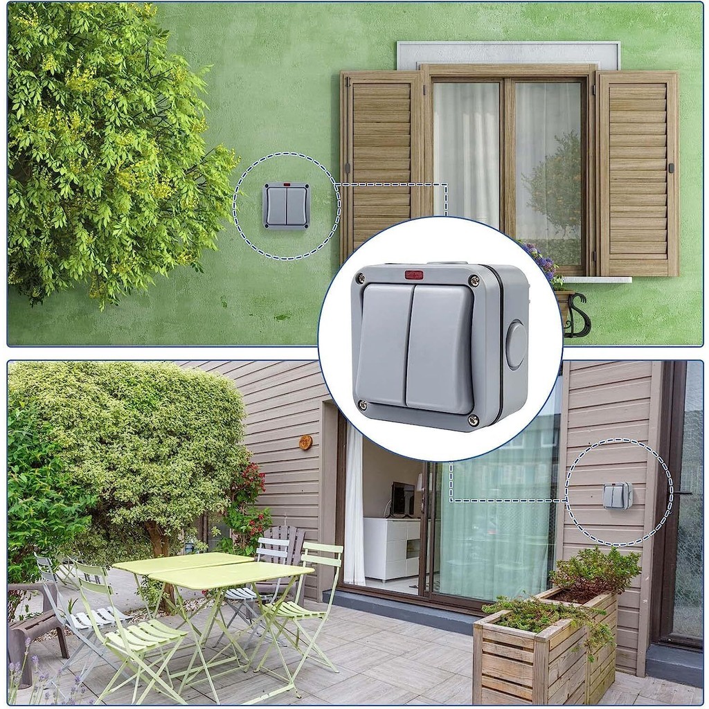 Weatherproof Waterproof IP66 1 Gang 2 Gang Light Switch Outdoor Storm ...