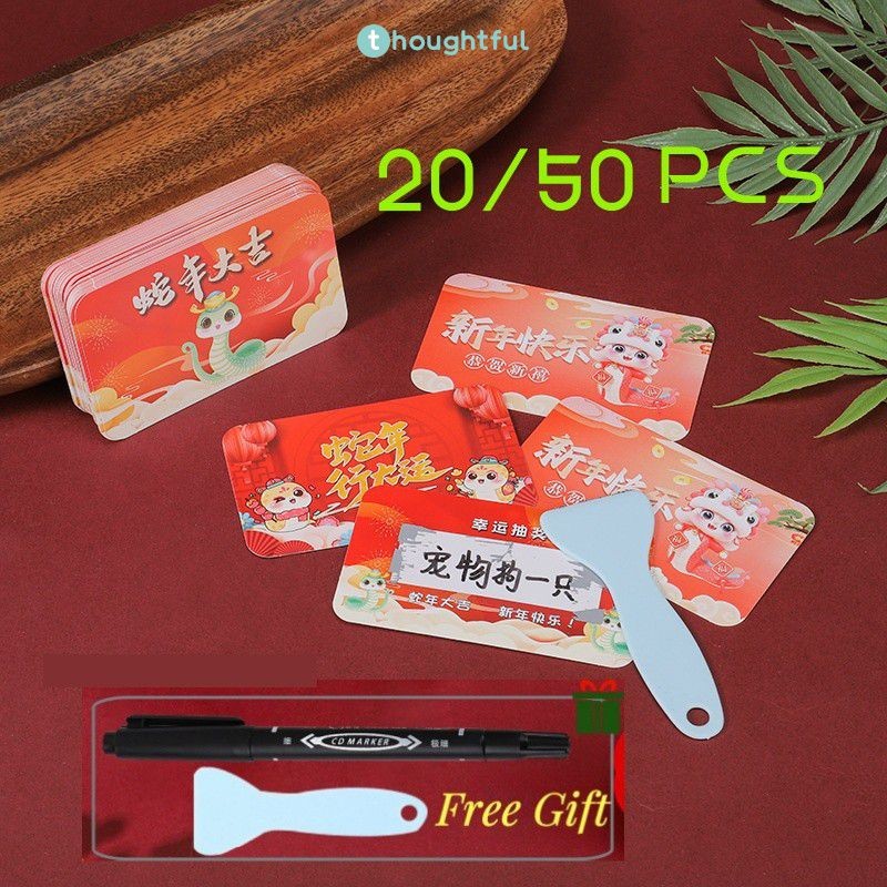 50Pcs Scratchoff Cards Anniversary Vouchers Tickets Send Pen and