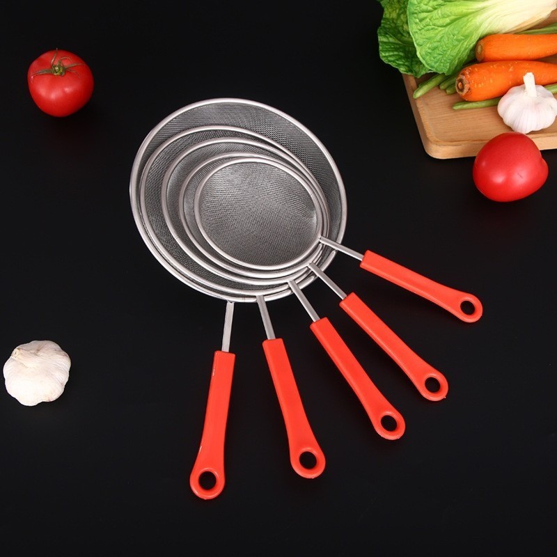 20CM Strainer Red Handle Stainless Steel Salaan Fine Mesh Basket ...