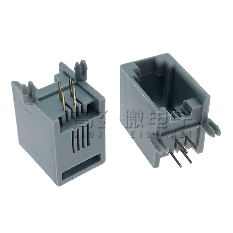 10pcs RJ11 Gray 4P4C Black Telephone Socket RJ11 Telephone Socket 4P4C ...