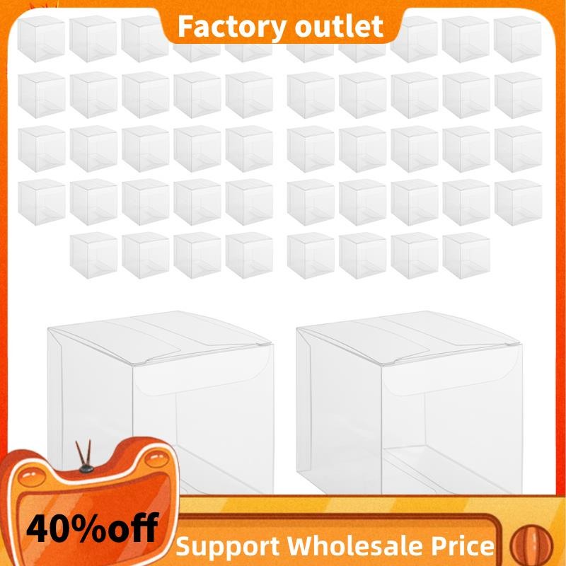 In 50Pcs Clear Plastic Boxes for Gifts Pvc Packing Box Gift Packaging ...