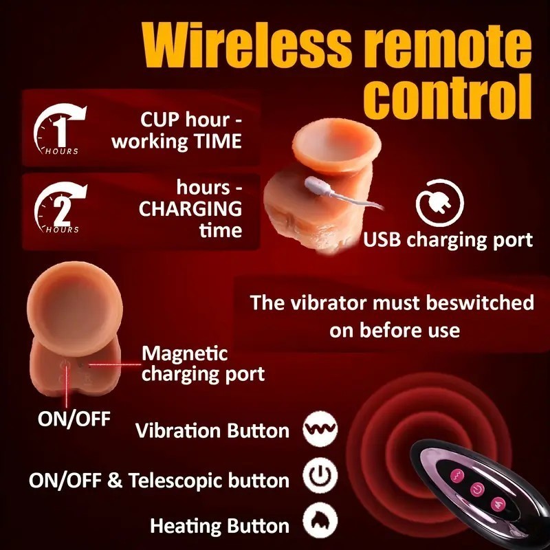 5 in 1 Realistischer Intelligenter Dildos mit 8 Vibrations und Stoßmodi