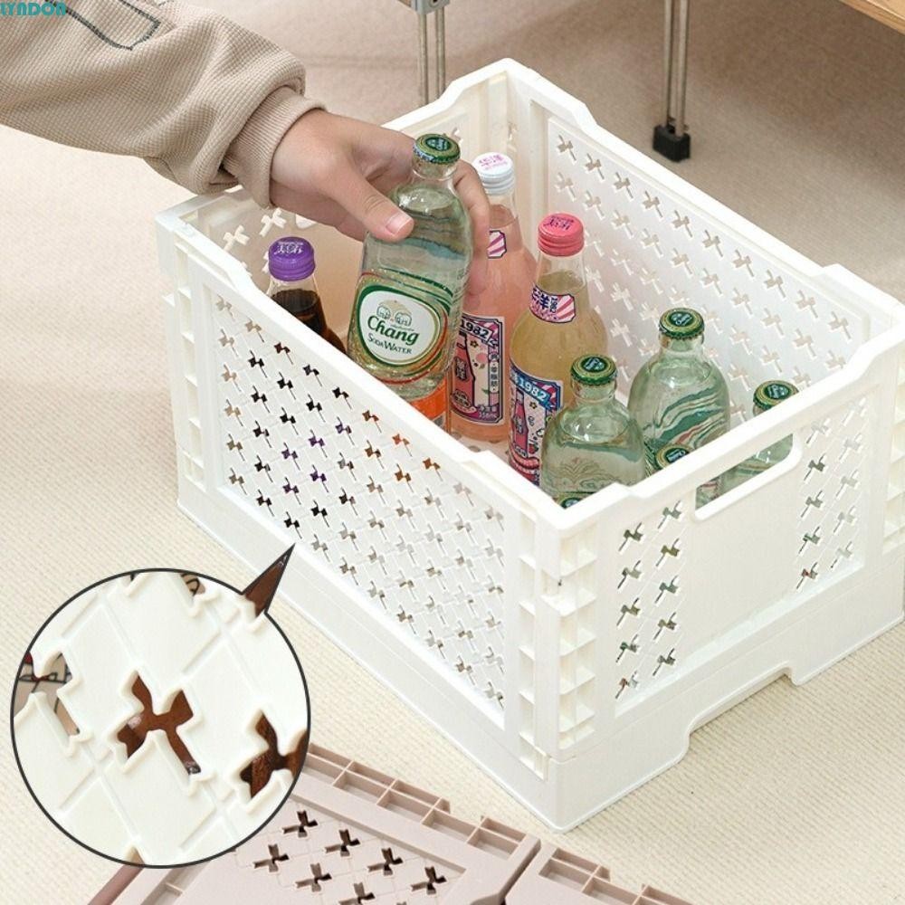 LYNDON Foldable Storage Basket, 6 Colors Collapsible Plastic Crate Box ...