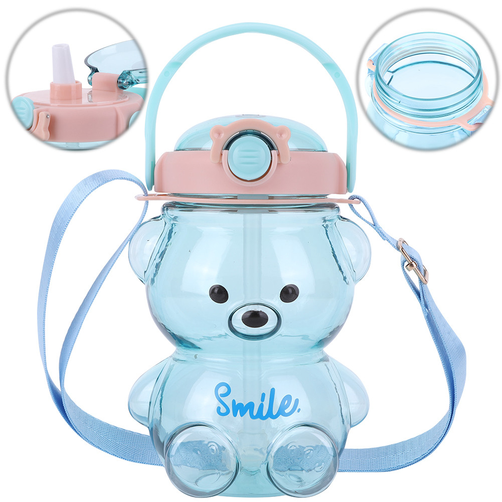 GOCamping* 1000/1400ml Bear Water Bottle with Shoulder Strap Cute Bear ...