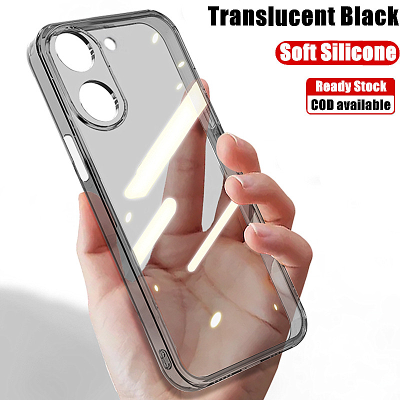 For Realme 10 4G RMX3630 Soft Translucent Black Silicone Flexible ...