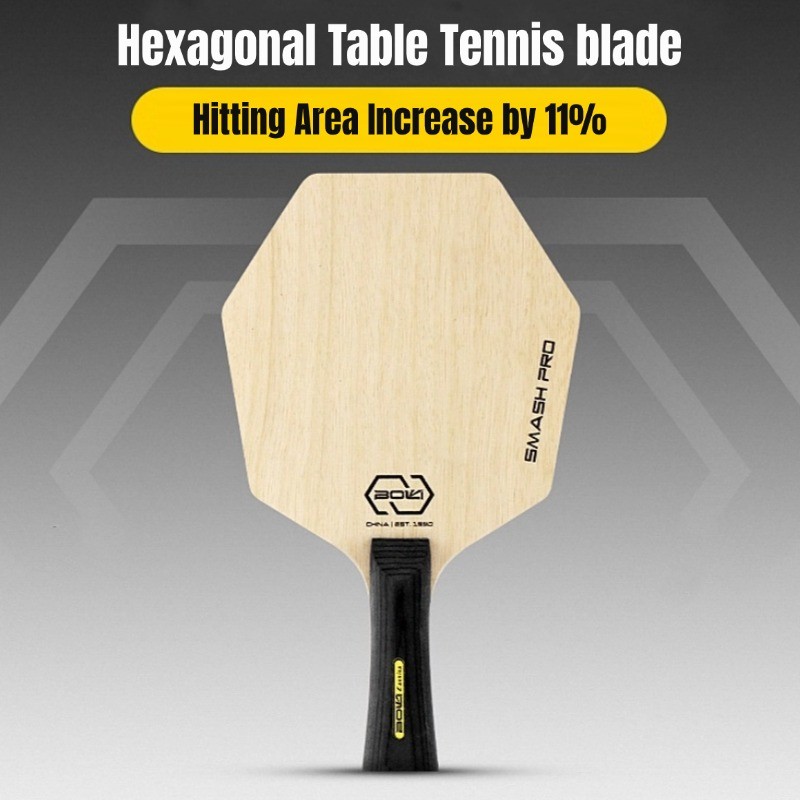 Hexagonal Table Tennis blade Five-layer Pure Wood Blade Long Handle ...