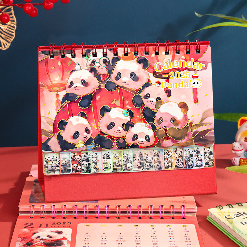 Panda Calendar 2025 Year Snake Year Calendar Desktop Display Note ...