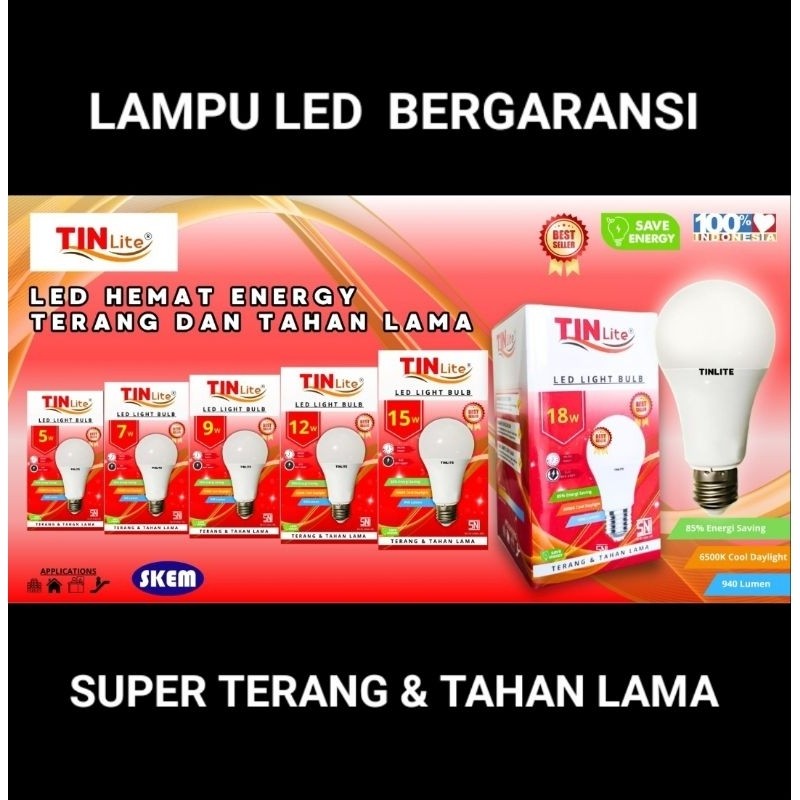 PUTIH CAHAYA 18 WATT LED BULB LIGHT GUARANTEED DILLON TIN LITE 85% ...