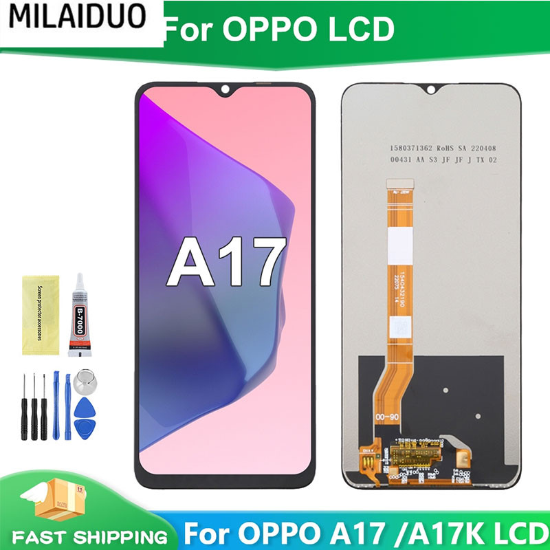 Display LCD Per Oppo A17 4G CPH2477 – Sostituzione Schermo Touch Con Kit Di Riparazione (Nero, Con Telaio) - 3