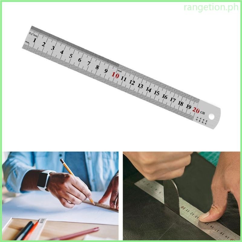 RAN Metal Rulers Office Learning Drawing Measuring Tool Stainless Steel ...
