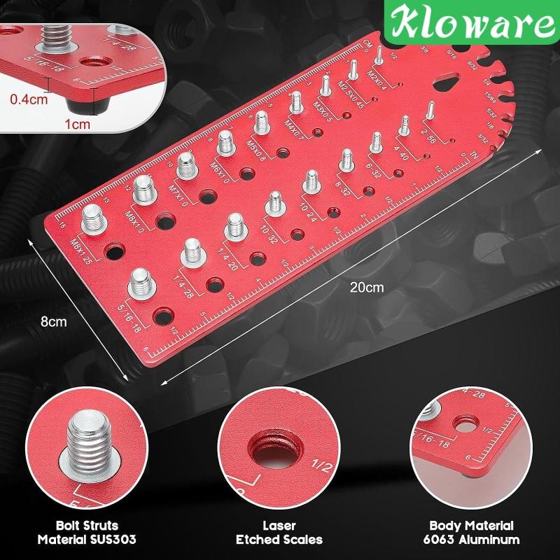 [Kloware] Nut and Bolt Thread Checker Screw Size Thread Gauge ...