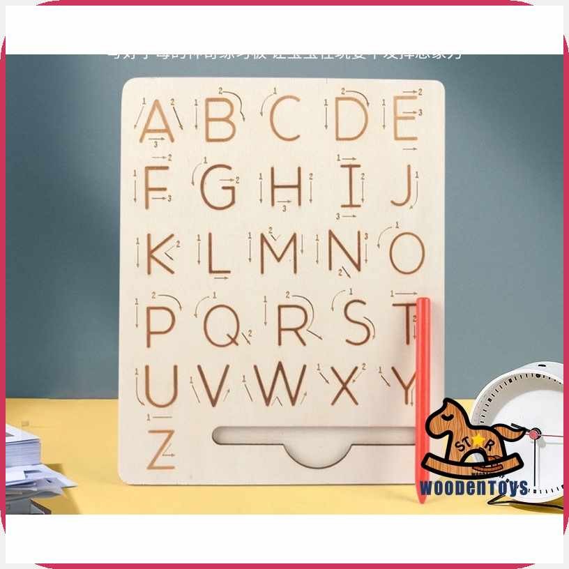 Wooden:pl/Alphabet}jO@and`Tp;Number&Handwriting&Tracing&Board'a