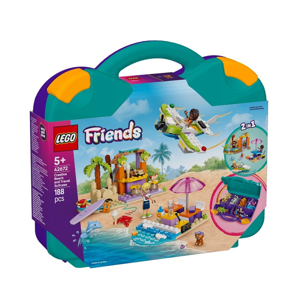 LEGO 42672 Friends Creative Beach and Travel Suitcase Building Toy Set ...