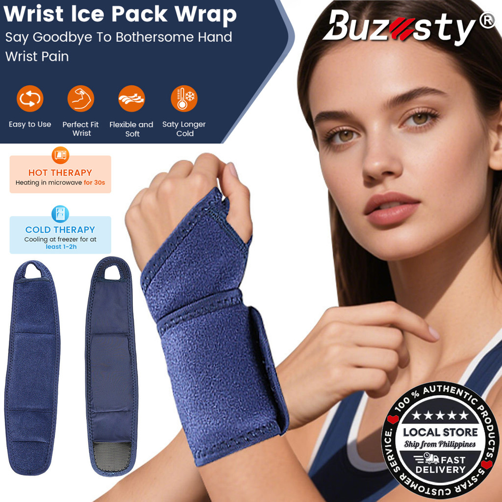 Buzesty Wrist Ice Pack Wrap Reusable Gel Ice Pack for Hand and Forearm ...