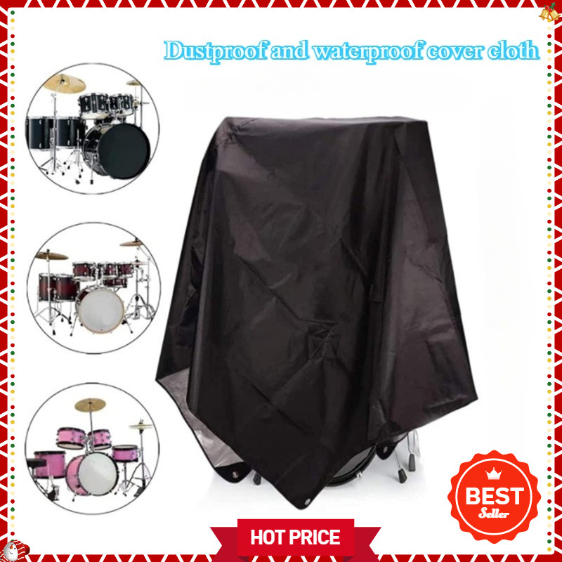 Drum Set Cover - Premium Black Waterproof 420D Oxford Fabric with ...