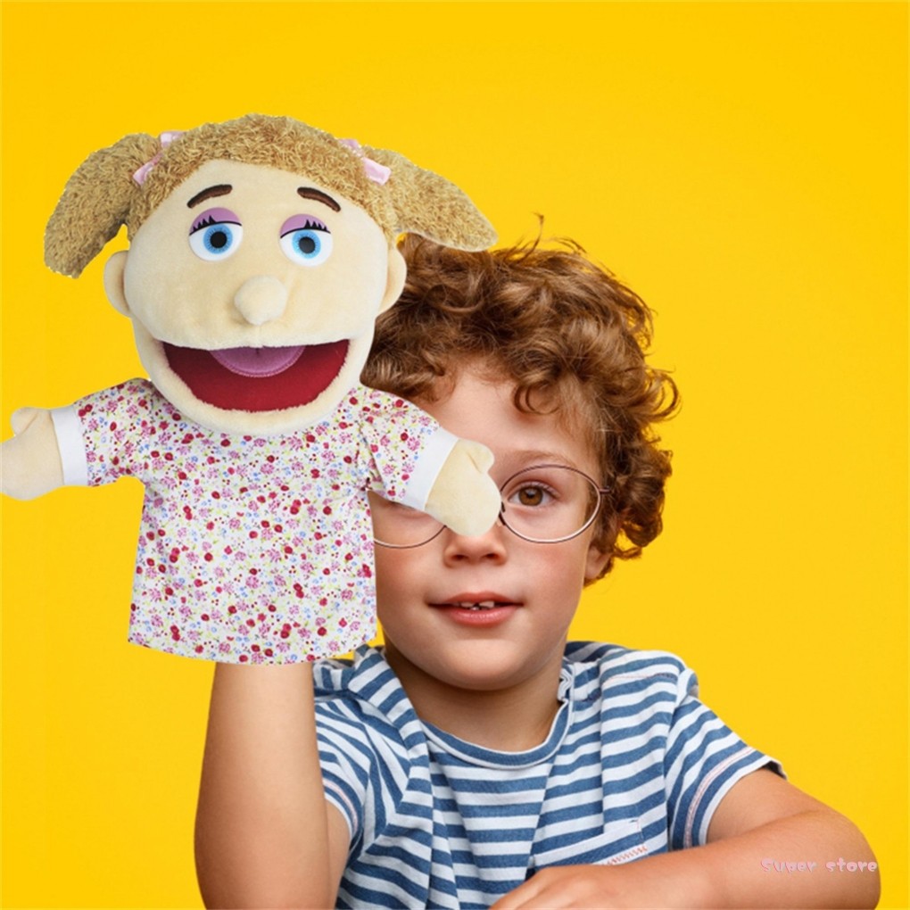Lovely Family Hand Puppets Mouth Opening Plush Puppets Toys Role ...