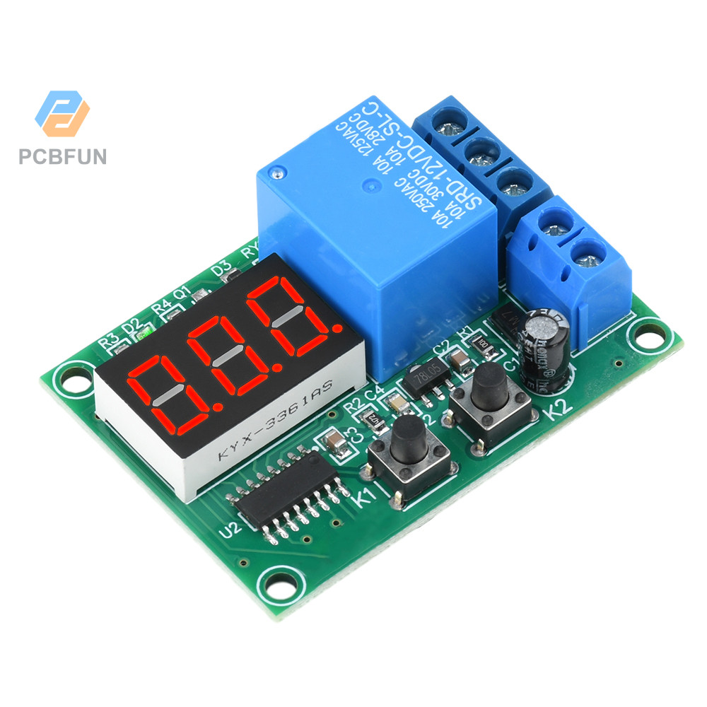 Pcbfun DC12V/24V Multifunctional Digital Display Delay Relay Module 0. ...