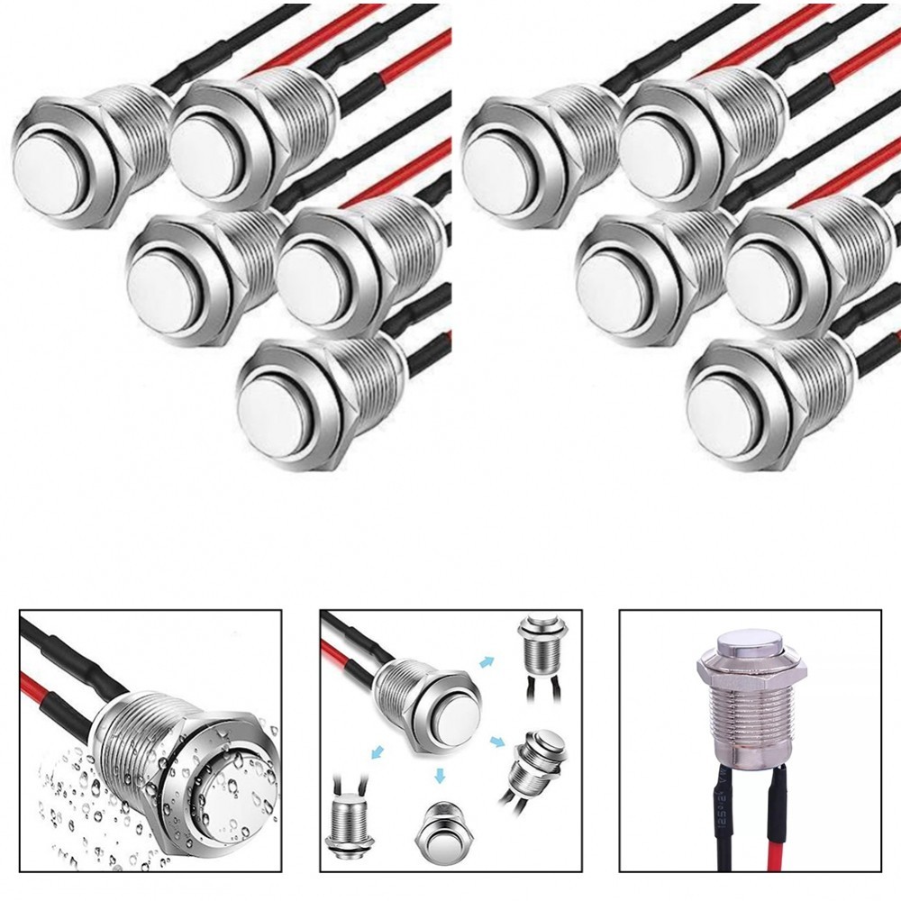 Simplified Electrical Connection Ten Piece Set of Wired Buttons IP65 ...