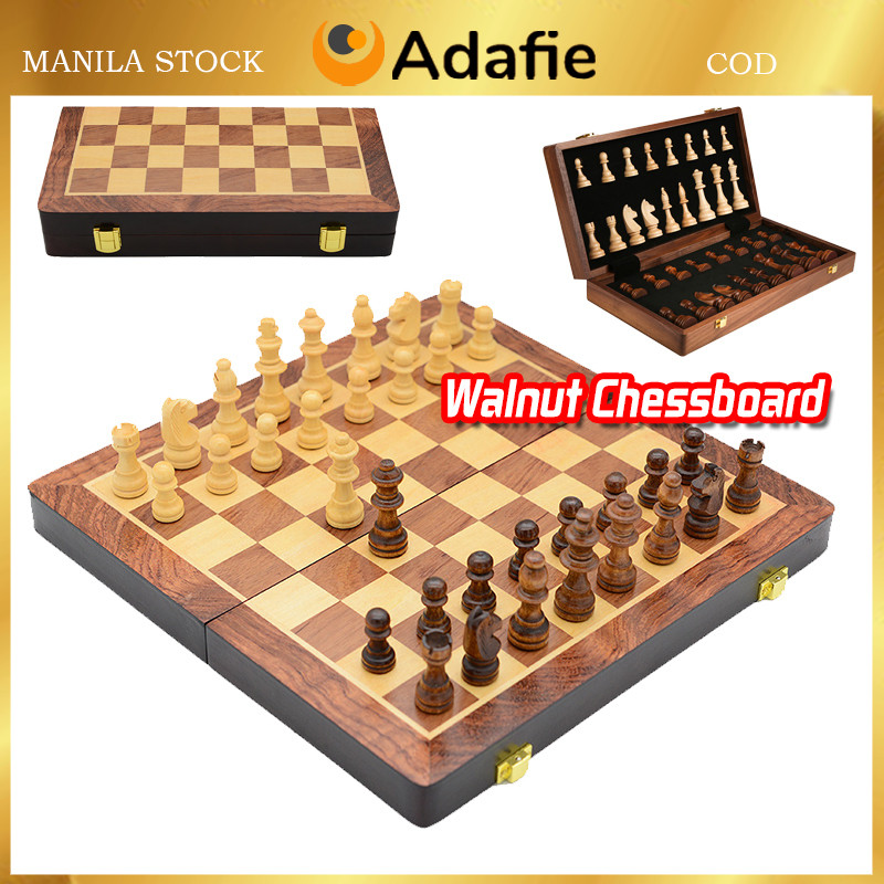 Walnut Chessboard Luxury Magnetic Chess Set Traditional Wooden Folding ...