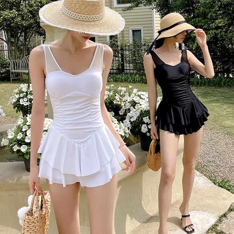 2025 New One-Piece Solid Color Swimsuit Backless Sexy Strap Slim ...