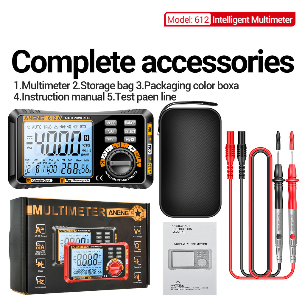 【viph】ANENG 612 3 in 1 Digital Multimeter Perpetual Calendar ...