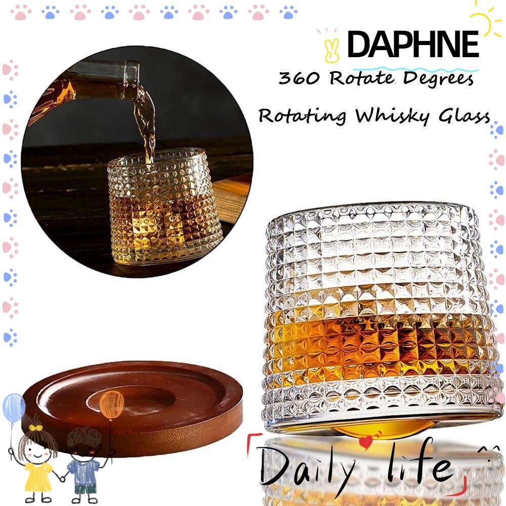 DAPHNE Rotating Whisky Glass, Crystal Rum Glass Party Drinking Glass ...